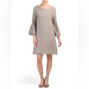 Lungo L’arno 100 Percent Linen Boho Bell Sleeve Dress